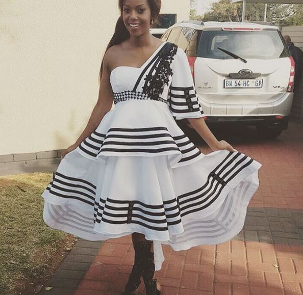 black and white traditional dress